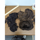 Mixed Lot Of Synthetic Hair Extensions In Black & Brown Colors Approx. 12 Inches Long