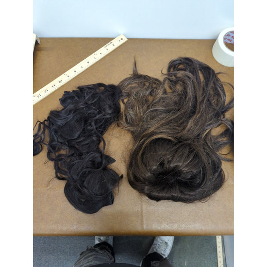 Mixed Lot Of Synthetic Hair Extensions In Black & Brown Colors Approx. 12 Inches Long