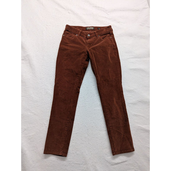 Lucky Brand Womens Rust Brown Corduroy Skinny Pants Size 26