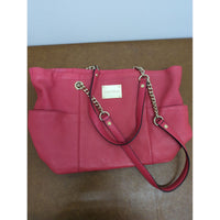 Calvin Klein Pink Leather Tote Bag With Gold Chain Straps 13" X 10" Spacious Interior