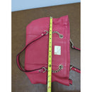 Calvin Klein Pink Leather Tote Bag With Gold Chain Straps 13" X 10" Spacious Interior