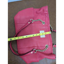 Calvin Klein Pink Leather Tote Bag With Gold Chain Straps 13" X 10" Spacious Interior