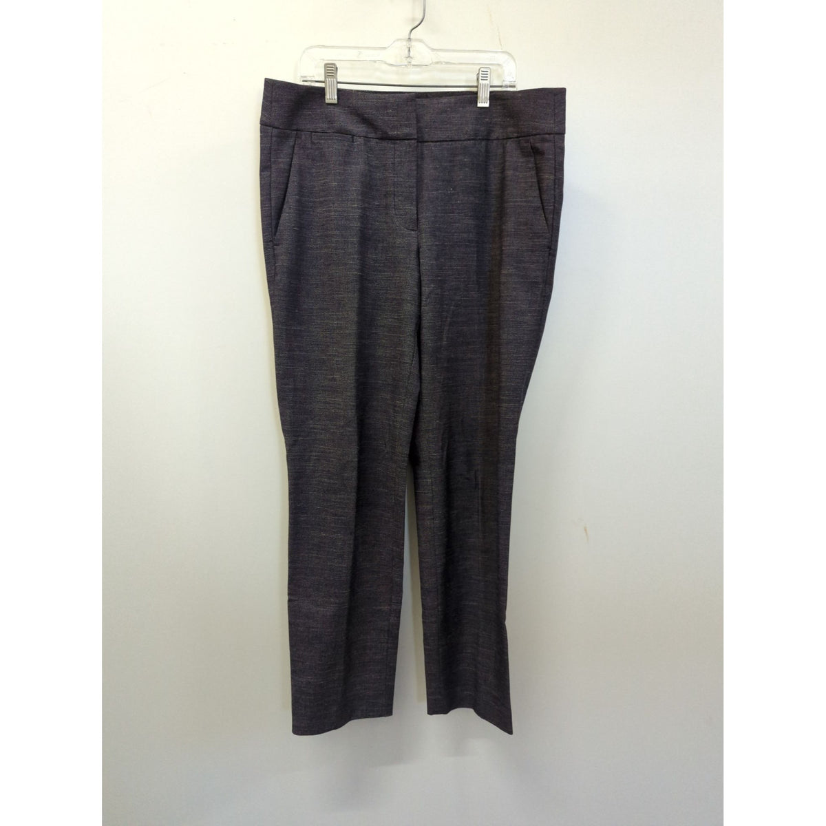 Ann Taylor Loft Womens Straight-Leg Gray Pants 34" Waist 24" Inseam