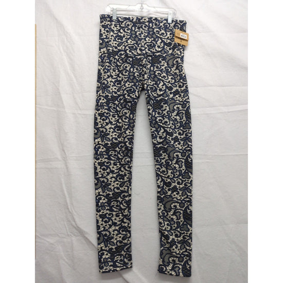 Just Cozy Womens M/L Navy & White Paisley Print Leggings Stretchy & Comfortable New With Tags