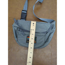 Vintage Gray Nylon Fanny Pack With Rainbow Patch Adjustable Strap Front Pocket & Back Zipper 10x7 Inches Made In Taiwan