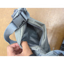 Vintage Gray Nylon Fanny Pack With Rainbow Patch Adjustable Strap Front Pocket & Back Zipper 10x7 Inches Made In Taiwan
