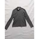 Jones New York Sport Black & White Striped Cotton Turtleneck Top Size S