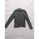 Jones New York Sport Black & White Striped Cotton Turtleneck Top Size S
