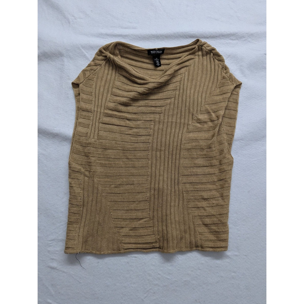 White House Black Market Tan Ribbed Knit Top XS