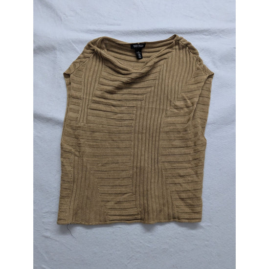 White House Black Market Tan Ribbed Knit Top XS
