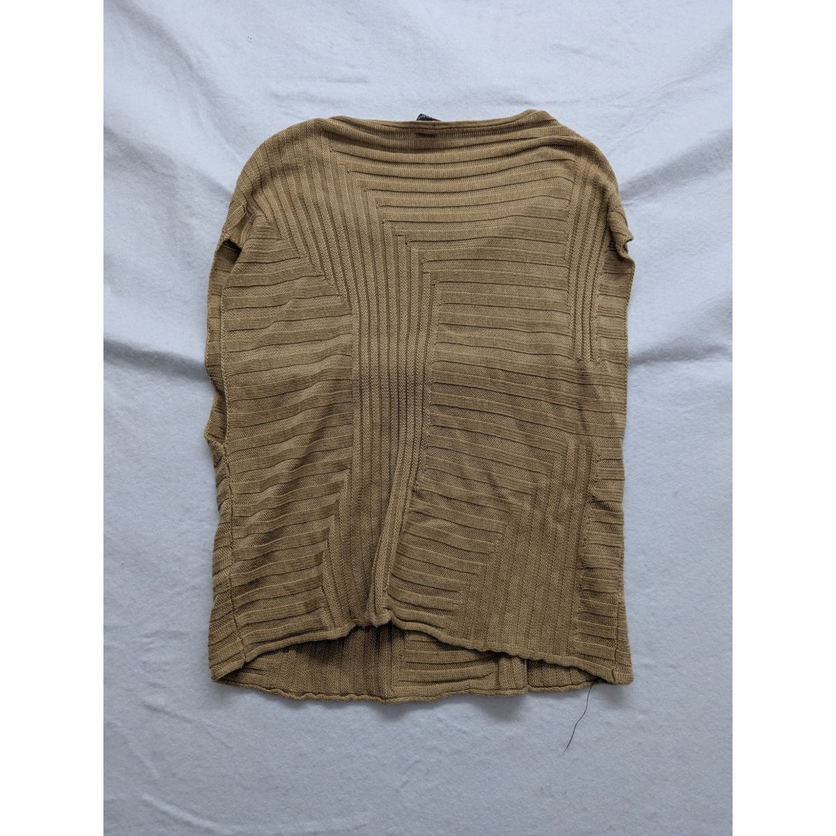 White House Black Market Tan Ribbed Knit Top XS