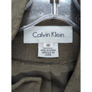 Calvin Klein Womens Brown Button-Up Cropped Blazer Jacket Size 10 Made In Korea