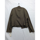 Calvin Klein Womens Brown Button-Up Cropped Blazer Jacket Size 10 Made In Korea