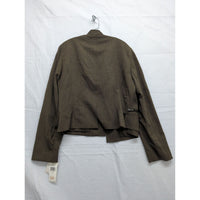 Calvin Klein Womens Brown Button-Up Cropped Blazer Jacket Size 10 Made In Korea