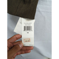 Calvin Klein Womens Brown Button-Up Cropped Blazer Jacket Size 10 Made In Korea
