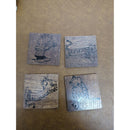 Calvin & Hobbes Wooden Coasters Set Of 4 Handcrafted Etched Design 4x4 Inches