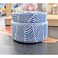 Blue & White Ceramic Candle Tin With Lid - Capri Blue Scented Candle