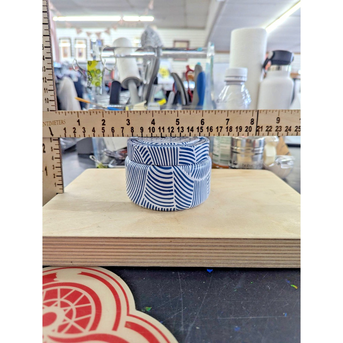 Blue & White Ceramic Candle Tin With Lid - Capri Blue Scented Candle