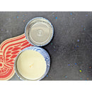 Blue & White Ceramic Candle Tin With Lid - Capri Blue Scented Candle