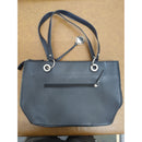 Nine West Black Faux Leather Shoulder Bag With Silver-Tone Accents & Zippered Compartments