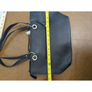 Nine West Black Faux Leather Shoulder Bag With Silver-Tone Accents & Zippered Compartments