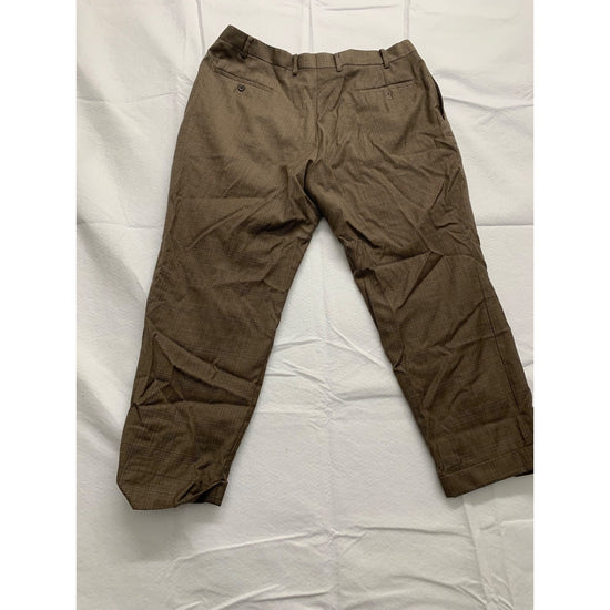Lauren Ralph Lauren Houndstooth Brown Wool Pleated Dress Pants X 29L