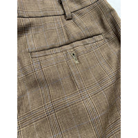 Lauren Ralph Lauren Houndstooth Brown Wool Pleated Dress Pants X 29L