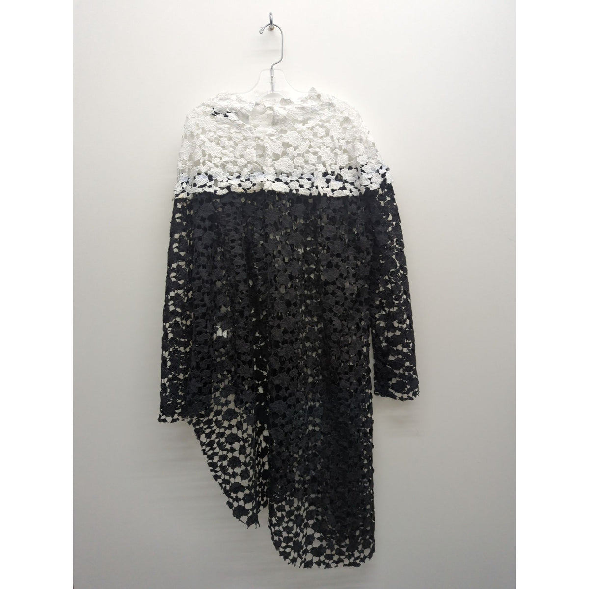 Black & White Crochet Lace Long-Sleeve Dress By Misslook - S