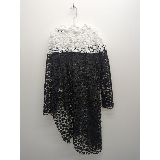 Black & White Crochet Lace Long-Sleeve Dress By Misslook - S