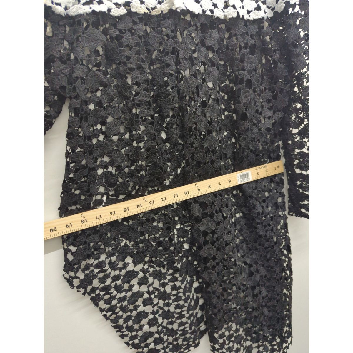 Black & White Crochet Lace Long-Sleeve Dress By Misslook - S