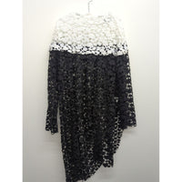 Black & White Crochet Lace Long-Sleeve Dress By Misslook - S