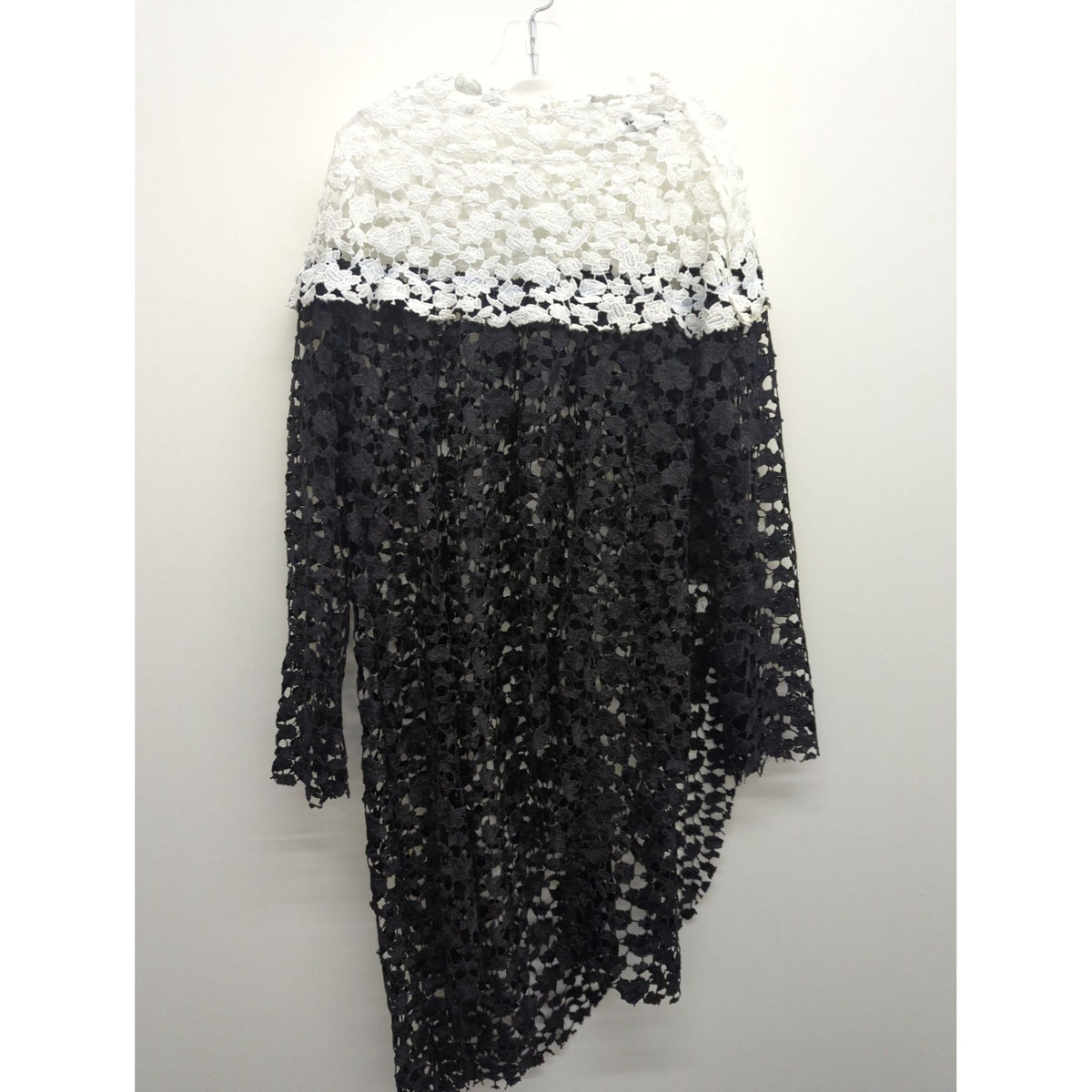 Black & White Crochet Lace Long-Sleeve Dress By Misslook - S
