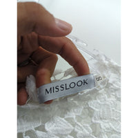 Black & White Crochet Lace Long-Sleeve Dress By Misslook - S