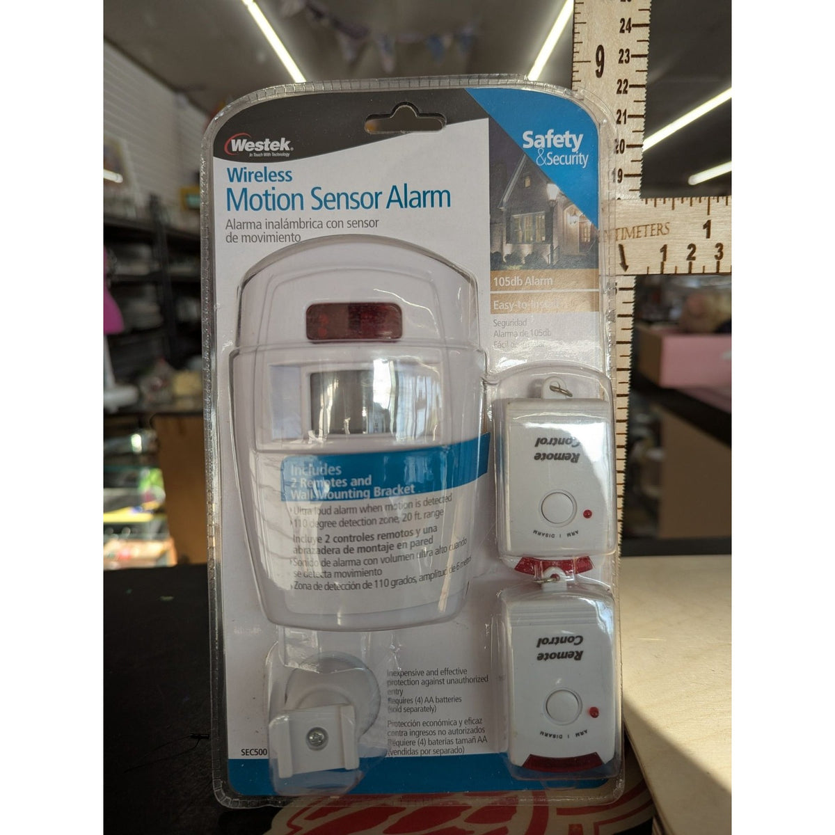 Westek Wireless Motion Sensor Alarm 105dB With 2 Remotes & Wall Mounting Bracket