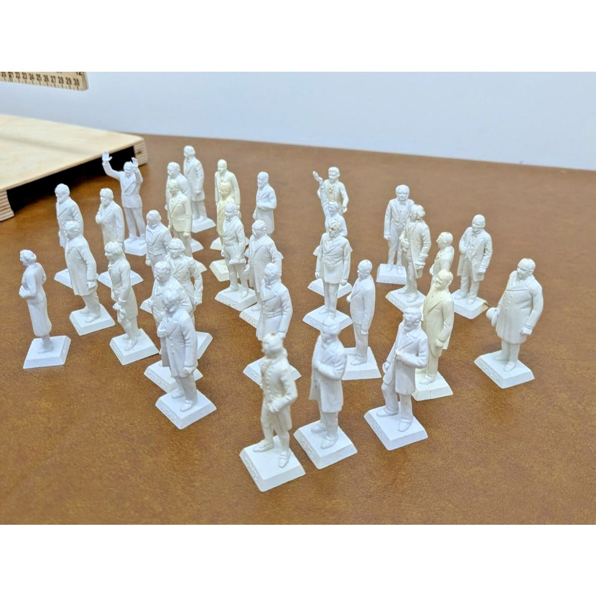 Vintage White Plastic U.S. Presidents & First Ladies Figurines 2" Collectible Se