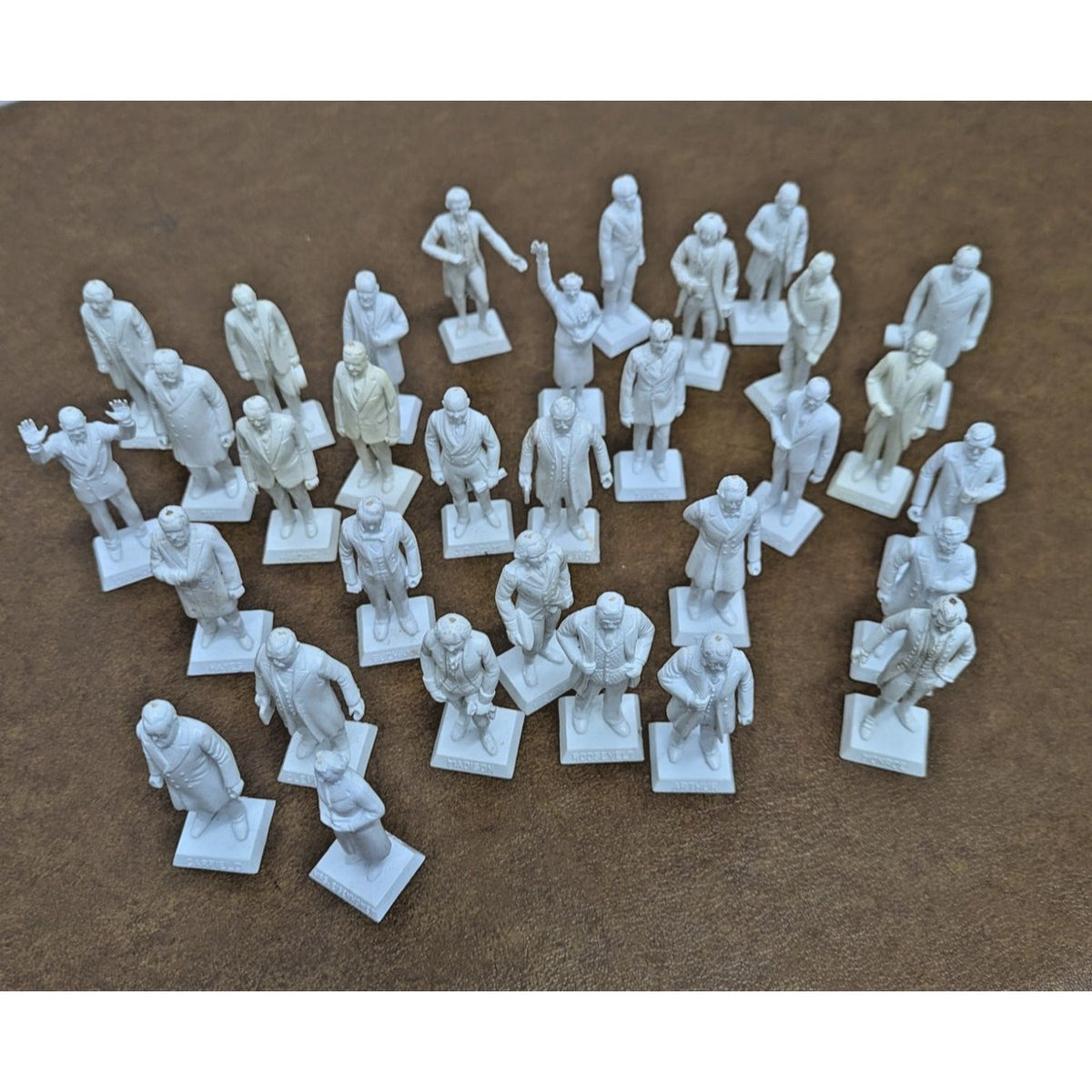 Vintage White Plastic U.S. Presidents & First Ladies Figurines 2" Collectible Se