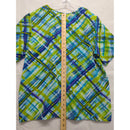 Kathie Lee Collection Womens Multi-Color Plaid Short Sleeve Top Size XL