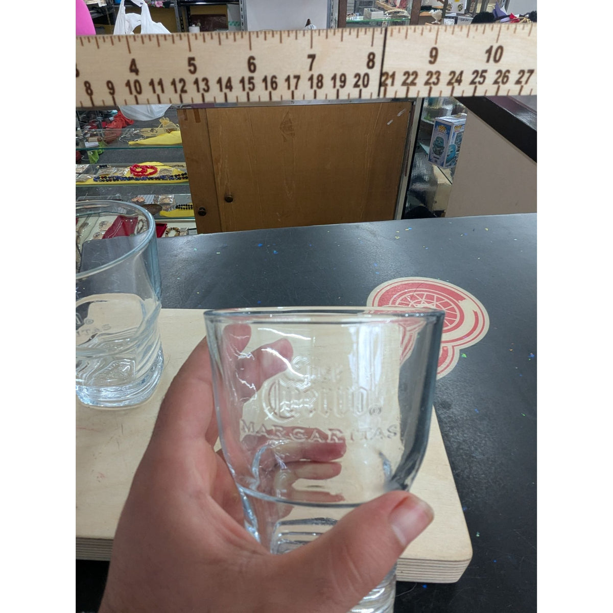 Jose Cuervo Margarita Glasses Set Of Two Vintage Tequila Barware Clear Glass