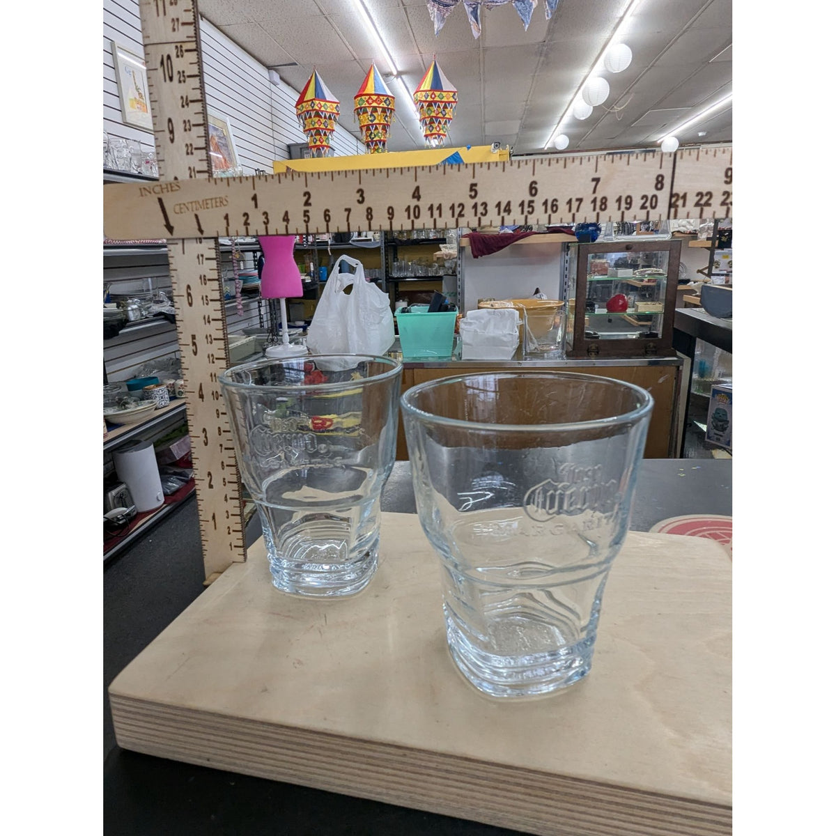 Jose Cuervo Margarita Glasses Set Of Two Vintage Tequila Barware Clear Glass