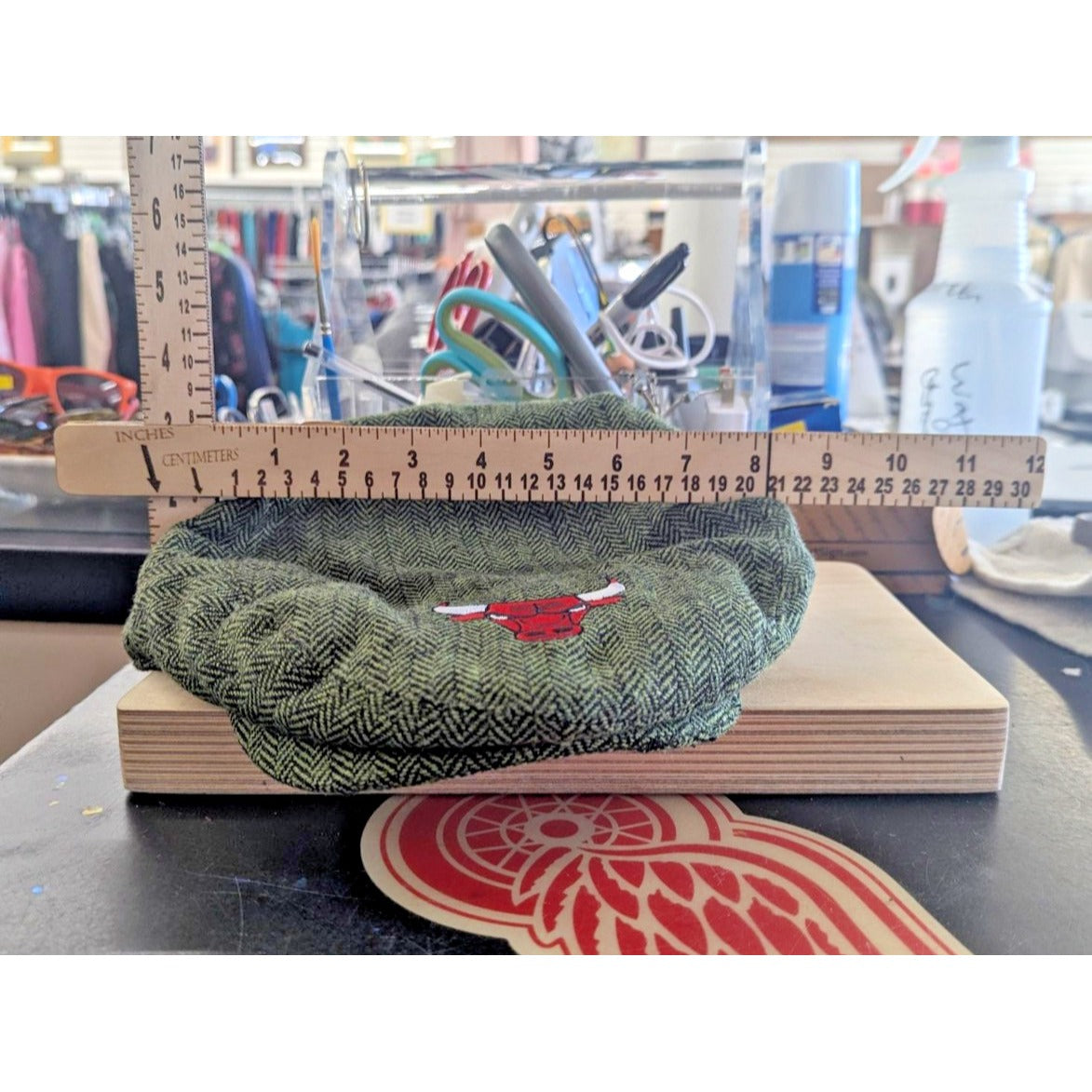 Bud Light Green Herringbone Quilted Lined Flat Cap Hat