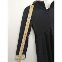 Black Long-Sleeve Peter Pan Collar Dress By Gorya - Womens M - Elegant & Comfortable
