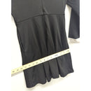 Black Long-Sleeve Peter Pan Collar Dress By Gorya - Womens M - Elegant & Comfortable