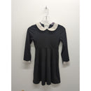Black Long-Sleeve Peter Pan Collar Dress By Gorya - Womens M - Elegant & Comfortable