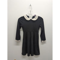 Black Long-Sleeve Peter Pan Collar Dress By Gorya - Womens M - Elegant & Comfortable