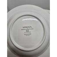 Mikasa English Countryside White DP900 Stoneware Bowls Set Of 7 Embossed Fl