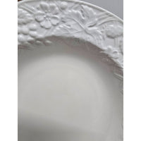 Mikasa English Countryside White DP900 Stoneware Bowls Set Of 7 Embossed Fl