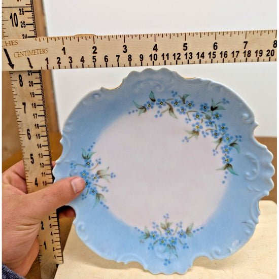 Vintage Blanche Griffith Hand Painted Porcelain Plate with Forget Me Not Floral