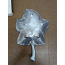 Leaf-Shaped Aluminum Decorative Tray Hammered Back 11" Length Elegant Silver Accent For Home Or Office