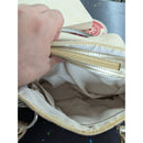 Bisou Bisou Beige & Gold Croc-Embossed Handbag With Dual Handles Turn Lock Closu
