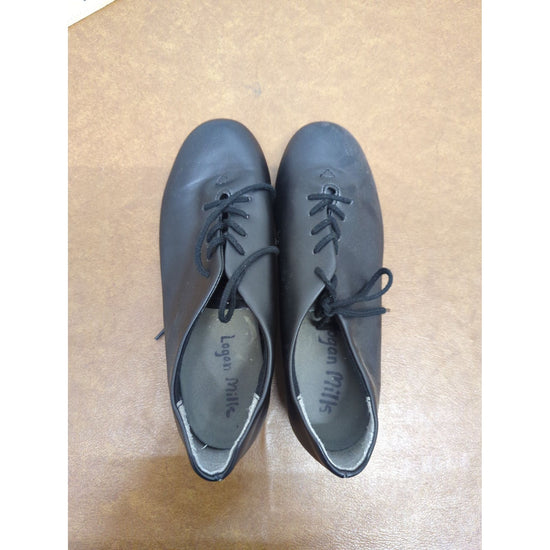 Black Lace-Up Tap Shoes With Metal Plates